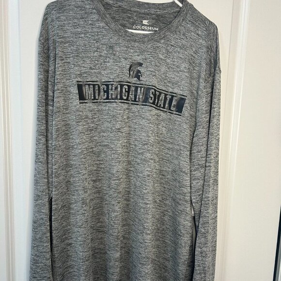 Men's Gray Michigan State Long Sleeve Dri Fit T Shirt Size XL NWT - Picture 1 of 2